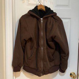 1 Brown Men's Warm Heavyweight Soft Trufit Zip Up M Hoodie
